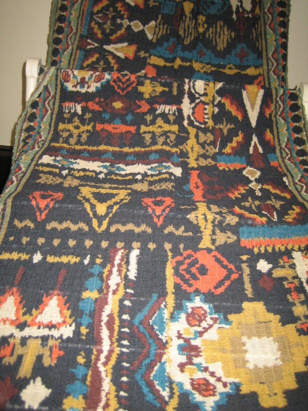 Anthropologie Western Wool Blend Scarf. Blues. 26 X 74